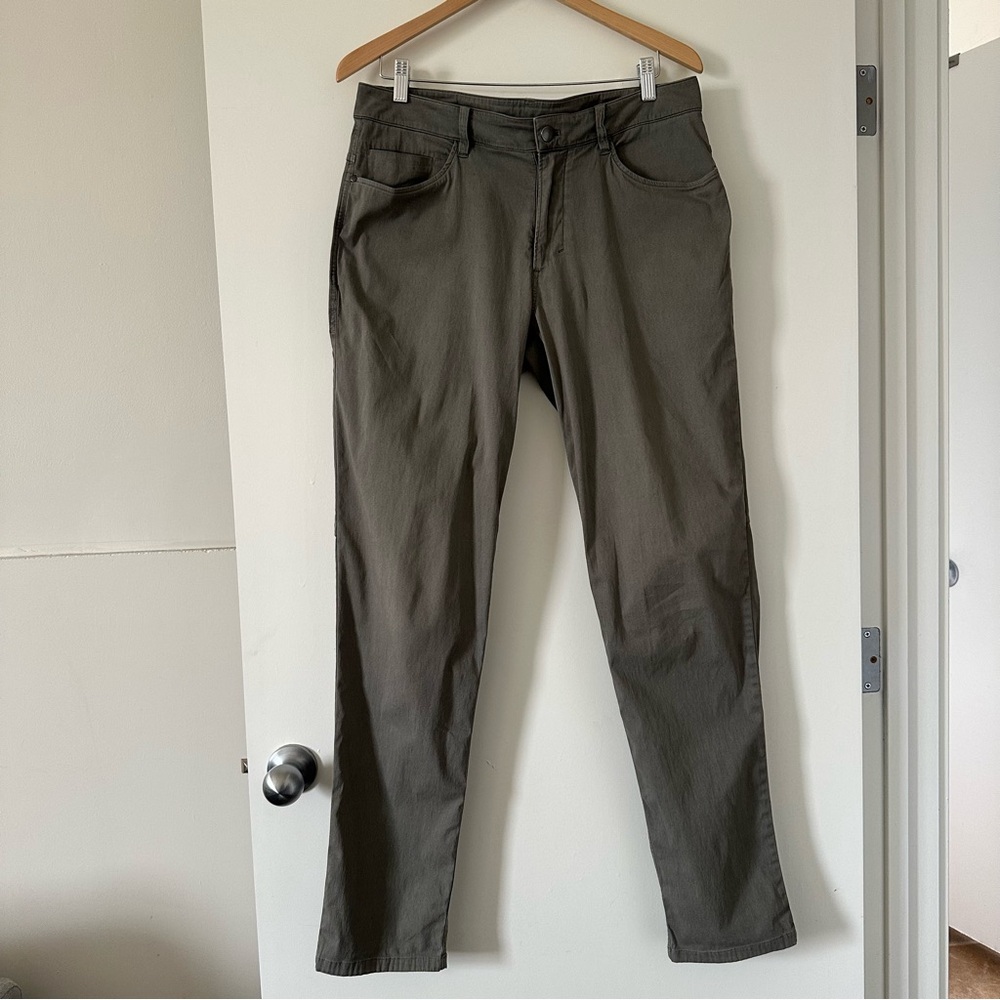 Lululemon ABC Pant Classic 32x34" Washed Grey Sage M5670S Warpstreme 5 pocket